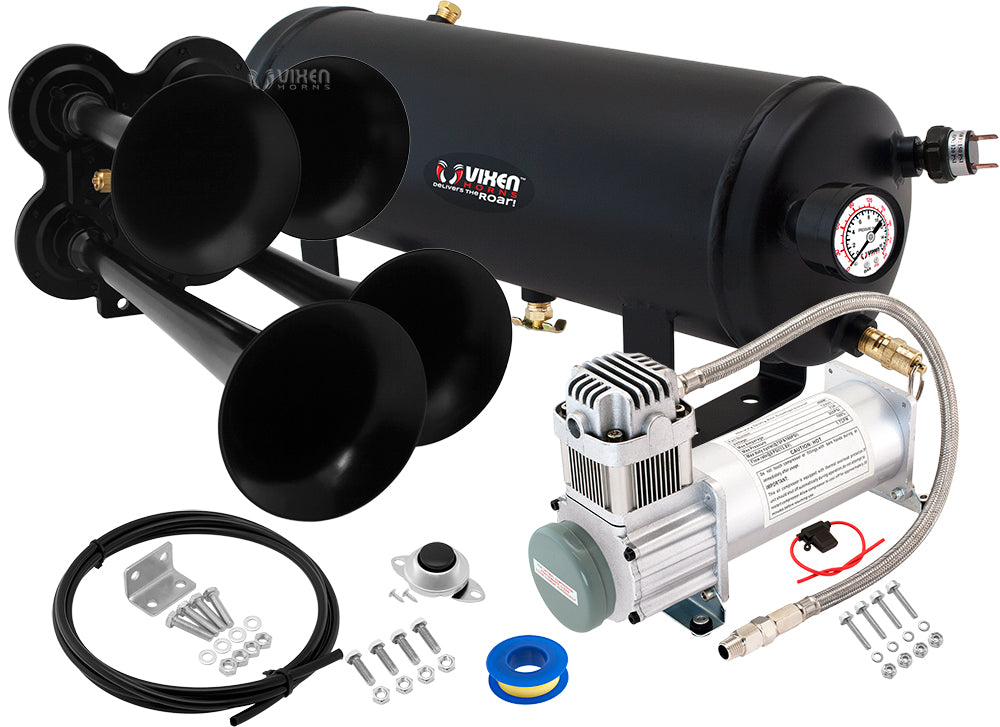 VIXEN HORNS VXO8315/4114B QUAD TRUMPET TRAIN AIR HORN BLACK WITH
