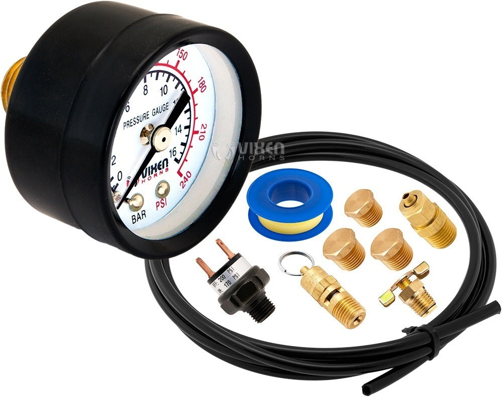 VIXEN HORNS VXO8350/3114C TRIPLE TRUMPET TRAIN AIR HORN CHROME PLATED WITH 5 GALLON TANK AND 200 PSI COMPRESSOR image 8