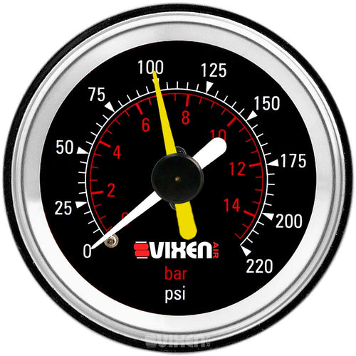 VIXEN AIR VXA7222LB 2" DUAL NEEDLE AIR PRESSURE GAUGE BLACK image 1
