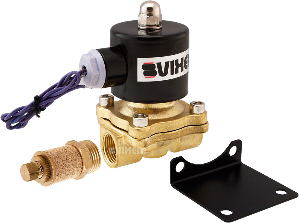 VIXEN AIR VXF2012M 12V 1/2" NPT HIGH FLOW ELECTRIC AIR VALVE WITH ONE 1/2" FLOW/DUMP CONTROL VALVE image 0