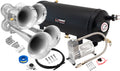 VIXEN HORNS VXO8715/4114 QUAD TRUMPET TRAIN AIR HORN CHROME PLATED WITH 1.5 GALLON TANK AND 150 PSI COMPRESSOR image 0