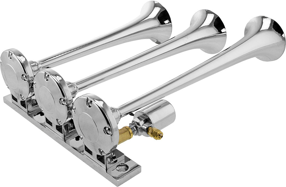 VIXEN HORNS VXH3118 TRIPLE TRUMPET TRAIN AIR HORN CHROME PLATED image 2