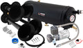 VIXEN HORNS VXO8815/4114B QUAD TRUMPET TRAIN AIR HORN BLACK WITH 1.5 GALLON TANK AND 150 PSI COMPRESSOR image 0