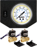 VIXEN AIR VXF0G2012W 1/2" NPT ELECTRIC AIR VALVE (SOLENOID) 210PSI 12V (2-PACK) WITH 1 SINGLE NEEDLE GAUGE/1 SWITCH DASH PANEL KIT WHITE image 0