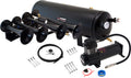 VIXEN HORNS VXO8330B/4124B QUAD TRUMPET TRAIN AIR HORN BLACK WITH 3 GALLON TANK AND 200 PSI COMPRESSOR image 0