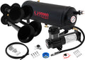 VIXEN HORNS VXO8315B/4114B QUAD TRUMPET TRAIN AIR HORN BLACK WITH 1.5 GALLON TANK AND 200 PSI COMPRESSOR image 0