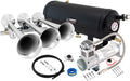 VIXEN HORNS VXO8315/3118 TRIPLE TRUMPET TRAIN AIR HORN CHROME PLATED WITH 1.5 GALLON TANK AND 200 PSI COMPRESSOR image 0