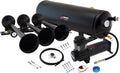 VIXEN HORNS VXO8330B/3118B TRIPLE TRUMPET TRAIN AIR HORN BLACK WITH 3 GALLON TANK AND 200 PSI COMPRESSOR image 0