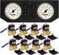 VIXEN AIR VXF2G2038W 3/8" NPT ELECTRIC AIR VALVE (SOLENOID) 210PSI 12V (8-PACK) WITH 2 DUAL NEEDLE GAUGES/4 SWITCH DASH PANEL KIT WHITE image 0
