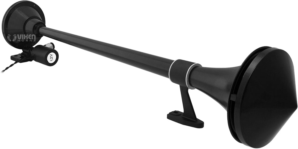 VIXEN HORNS VXO4830AB/1168B SINGLE TRUMPET TRAIN AIR HORN BLACK WITH 3 GALLON ALUMINUM TANK AND 200 PSI COMPRESSOR image 1