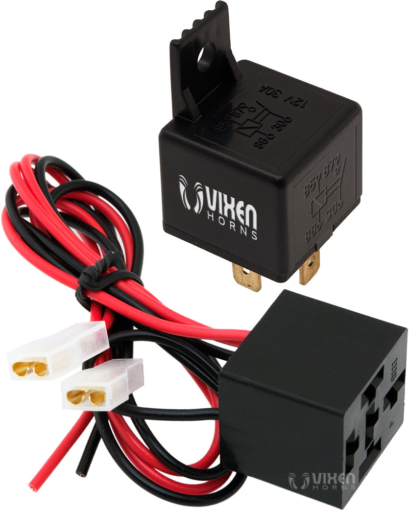 VIXEN HORNS VXK7801 4-PIN UNIVERSAL RELAY 12V/30A WITH PRE-WIRED QUICK CONNECT RELAY PLUG/SOCKET image 0