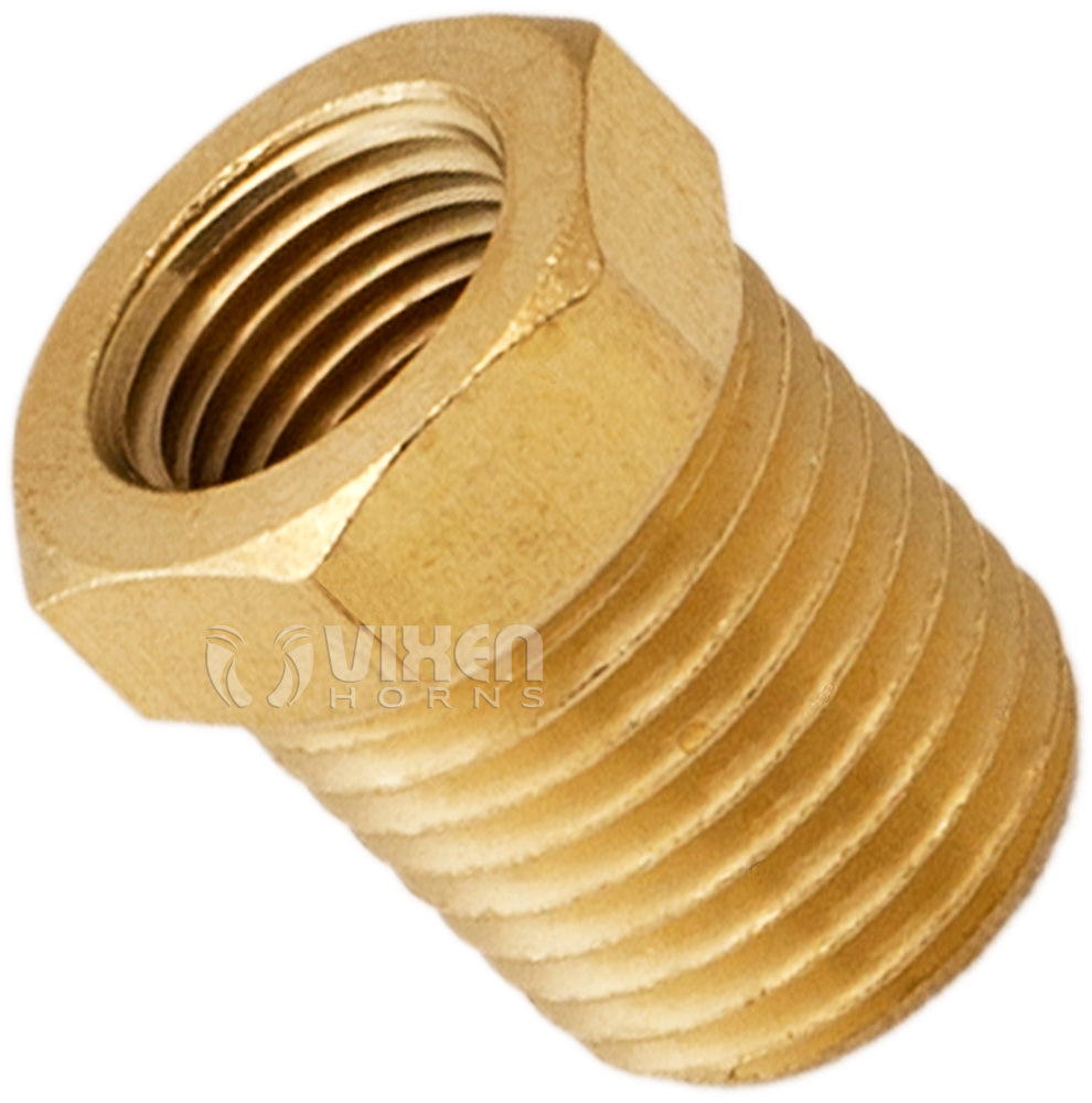 VIXEN HORNS VXA1418-8 1/4" NPT MALE TO 1/8" NPT FEMALE BRASS THREAD REDUCER FITTING (8 PACK) image 1