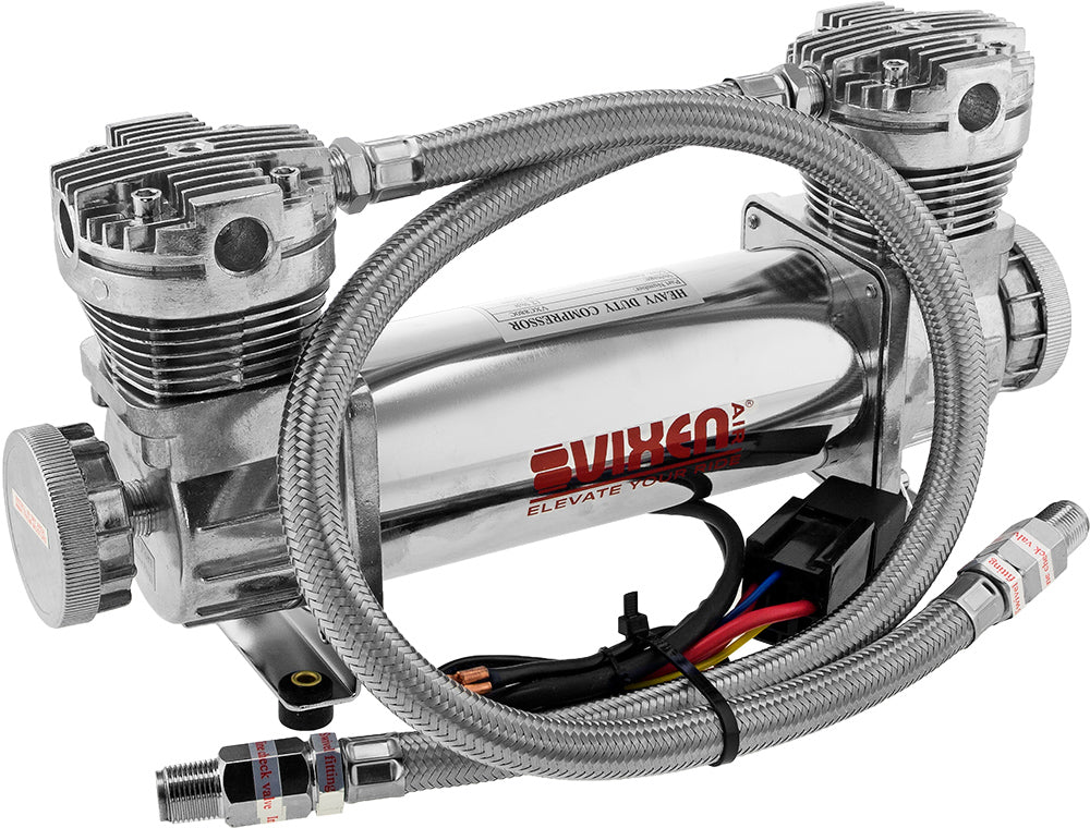 VIXEN AIR VXO8850DCF 5 GALLON ALUMINUM AIR TANK WITH DUAL CYLINDER 300 PSI AIR COMPRESSOR ONBOARD AIR SYSTEM image 1