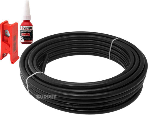 VIXEN AIR VXA12050K 1/2" OD NYLON/PLASTIC HOSE (50 FT) WITH THREAD SEALANT AND HOSE CUTTER image 0