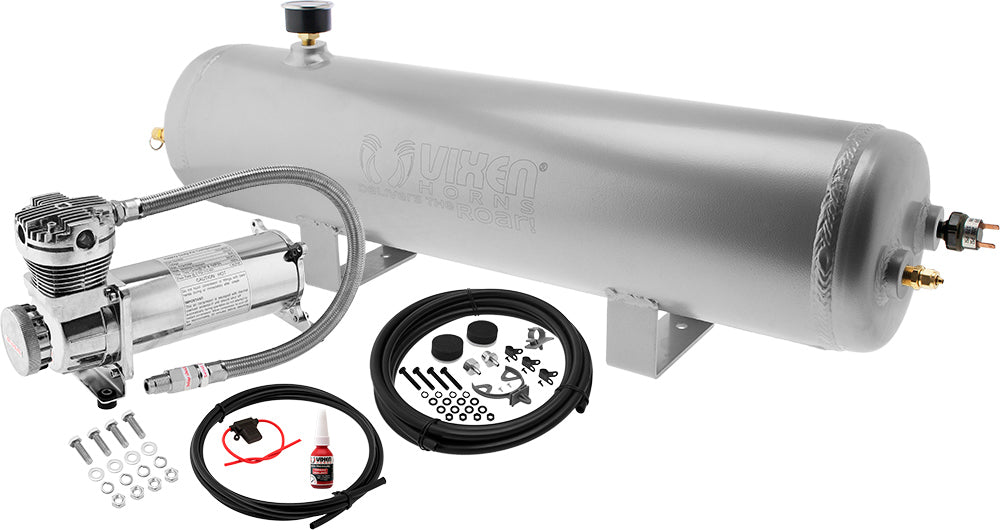 VIXEN HORNS VXO4830AC 3 GALLON ALUMINUM AIR TANK WITH 200 PSI AIR COMPRESSOR ONBOARD AIR SYSTEM image 0