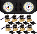 VIXEN AIR VXF2G2012W 1/2" NPT ELECTRIC AIR VALVE (SOLENOID) 210PSI 12V (8-PACK) WITH 2 DUAL NEEDLE GAUGES/4 SWITCH DASH PANEL KIT BLACK image 0