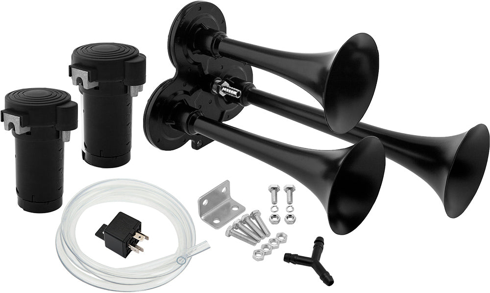 VIXEN HORNS VXH2411DB TRIPLE TRUMPET TRAIN AIR HORN KIT BLACK image 0