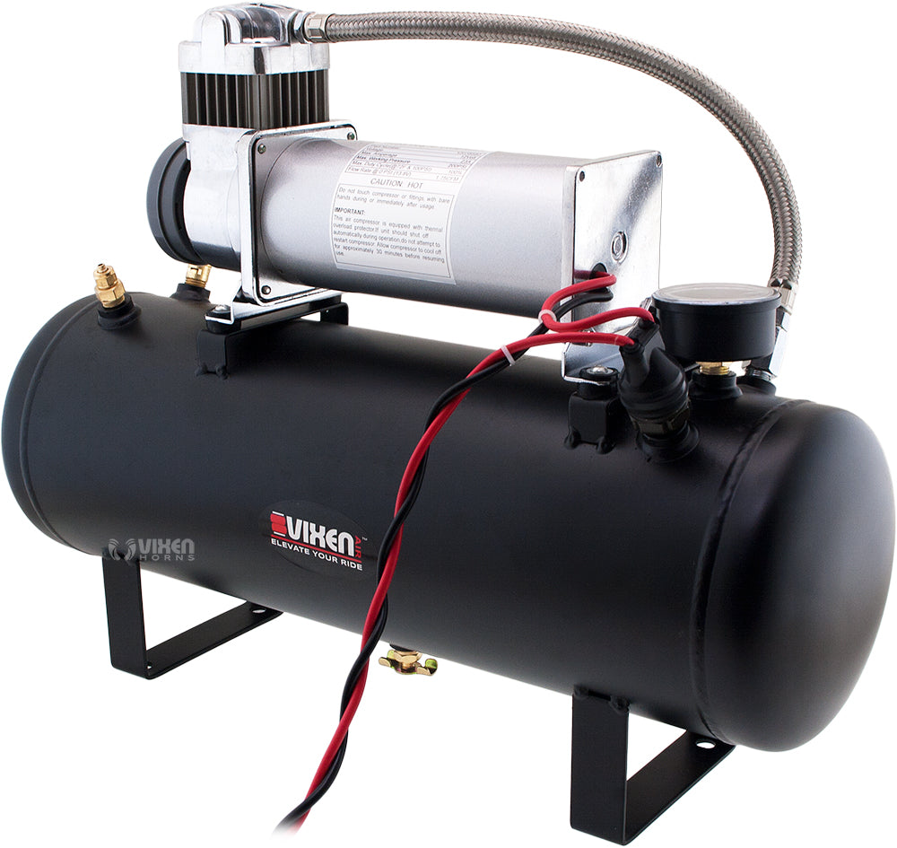 VIXEN HORNS VXO8580/4114C QUAD TRUMPET TRAIN AIR HORN CHROME PLATED WITH 2.5 GALLON TANK AND 200 PSI COMPRESSOR image 4