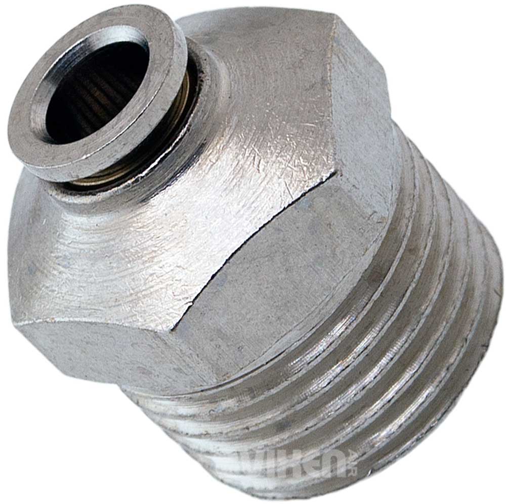 VIXEN AIR VXA7124-2 1/2″ NPT MALE TO PUSH TO CONNECT (PTC) FOR 1/4″ OD HOSE STRAIGHT PNEUMATIC FITTING (2 PACK) image 1