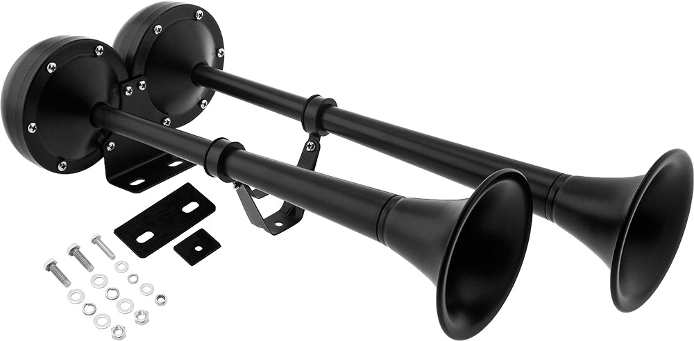 VIXEN HORNS VXH2112MAR-B MARINE GRADE STAINLESS STEEL ELECTRIC AIR HORN BLACK image 0