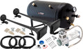 VIXEN HORNS VXO8350/1167B2 DUAL TRUMPET TRAIN AIR HORN BLACK WITH 5 GALLON TANK AND 200 PSI COMPRESSOR image 0