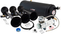 VIXEN HORNS VXO8115/3118B TRIPLE TRUMPET TRAIN AIR HORN BLACK WITH 1.5 GALLON TANK AND 150 PSI COMPRESSOR image 0