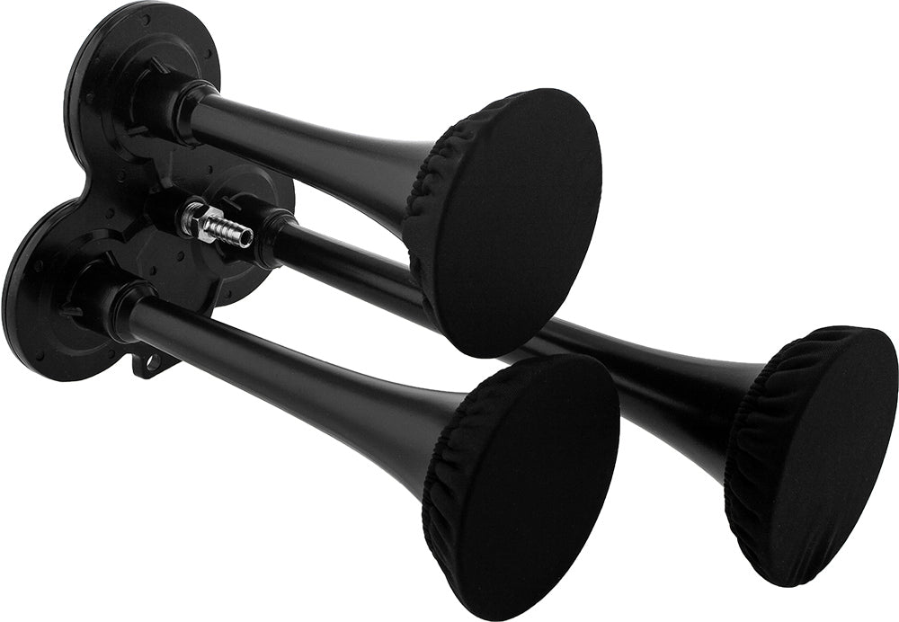 VIXEN HORNS VXH2411B/P TRIPLE TRUMPET TRAIN AIR HORN KIT WITH COVERS BLACK image 1