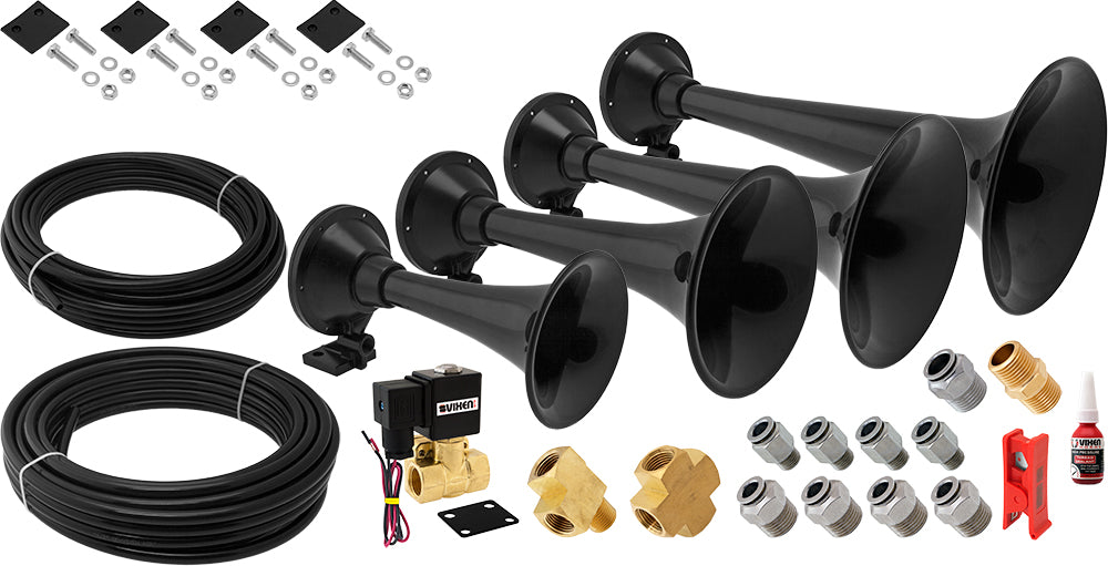 VIXEN HORNS VXH4901B FOUR TRUMPET TRAIN AIR HORN BLACK image 0