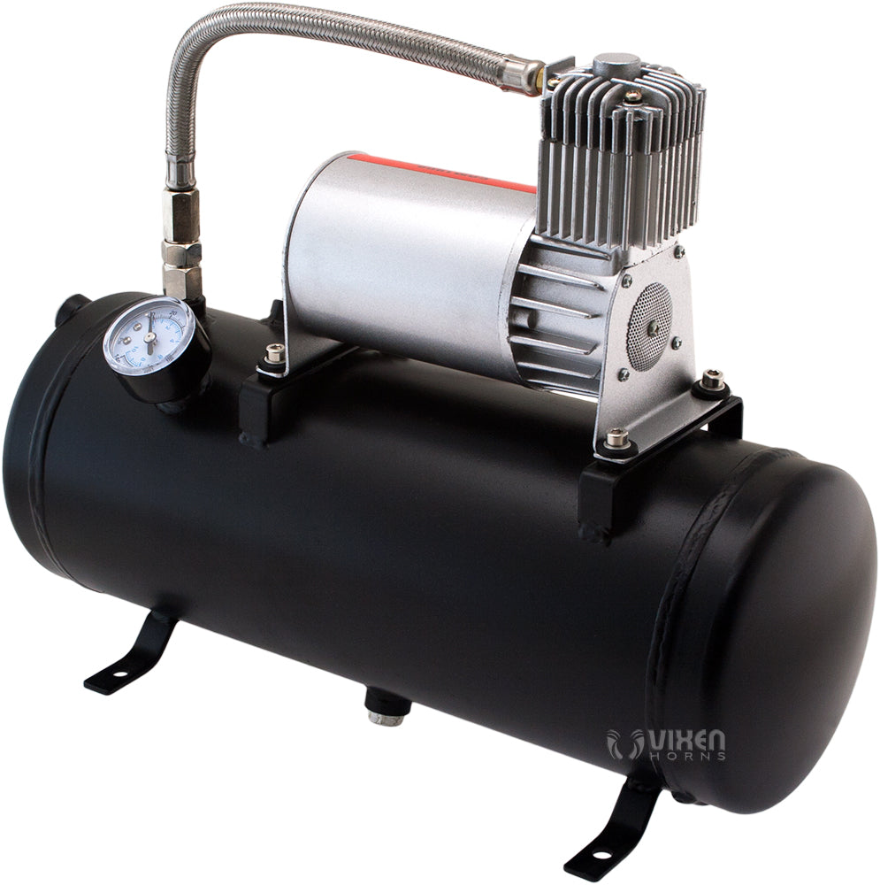 VIXEN HORNS VXO8530/4124C QUAD TRUMPET TRAIN AIR HORN CHROME PLATED WITH 1.5 GALLON TANK AND 150 PSI COMPRESSOR image 5