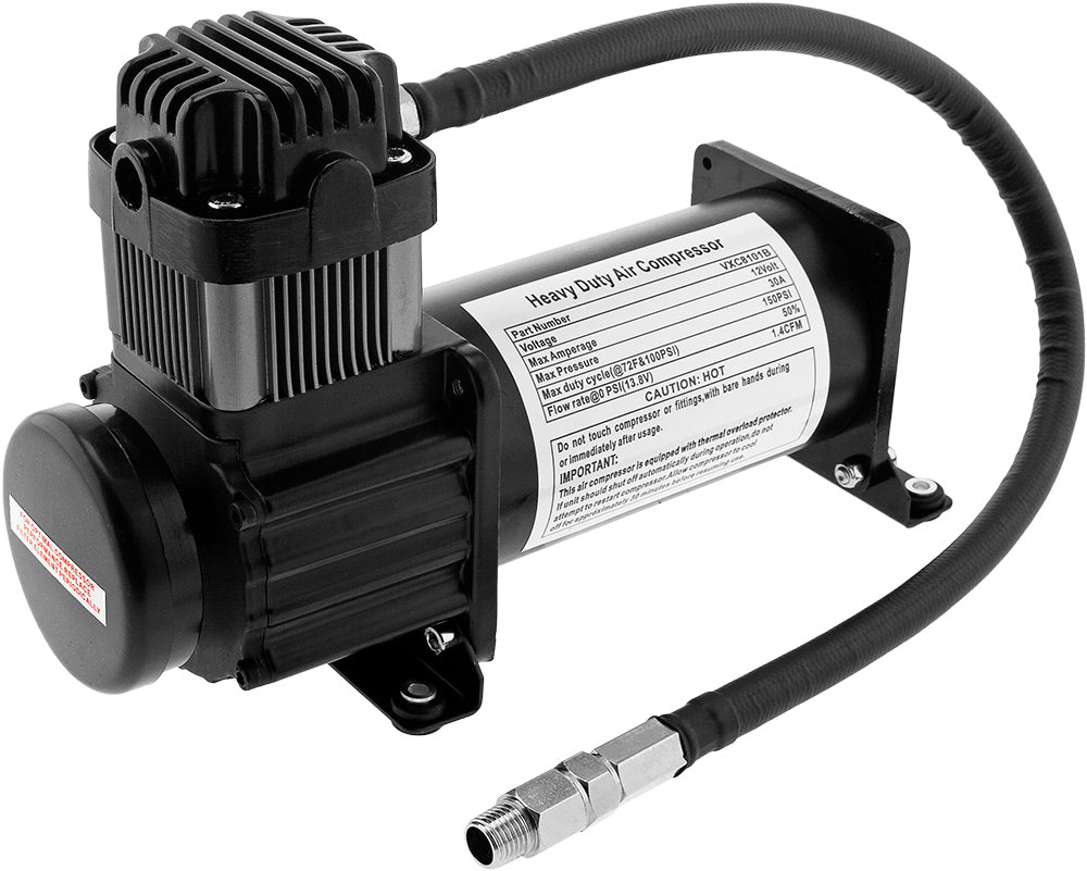 VIXEN HORNS VXO8115B/3114B TRIPLE TRUMPET TRAIN AIR HORN BLACK WITH 1.5 GALLON TANK AND 150 PSI COMPRESSOR image 4