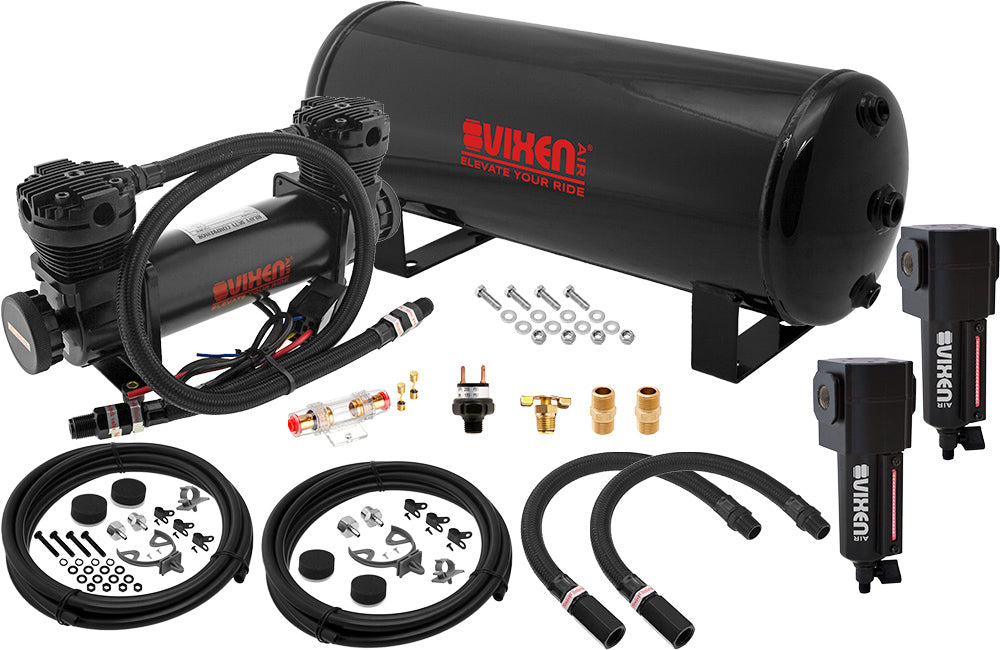 VIXEN AIR VXO8831DBF 3 GALLON STEEL AIR TANK WITH DUAL CYLINDER 300 PSI AIR COMPRESSOR ONBOARD AIR SYSTEM image 0