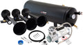 VIXEN HORNS VXO8330/3118B TRIPLE TRUMPET TRAIN AIR HORN BLACK WITH 3 GALLON TANK AND 200 PSI COMPRESSOR image 0