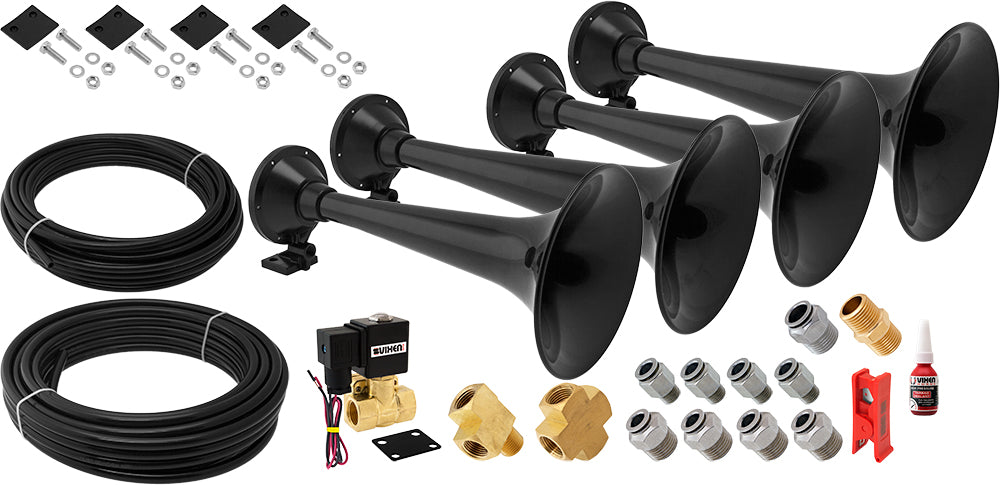 VIXEN HORNS VXH4902B FOUR TRUMPET TRAIN AIR HORN BLACK image 0