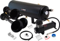 VIXEN HORNS VXO8330B/3114B TRIPLE TRUMPET TRAIN AIR HORN BLACK WITH 3 GALLON TANK AND 200 PSI COMPRESSOR image 0