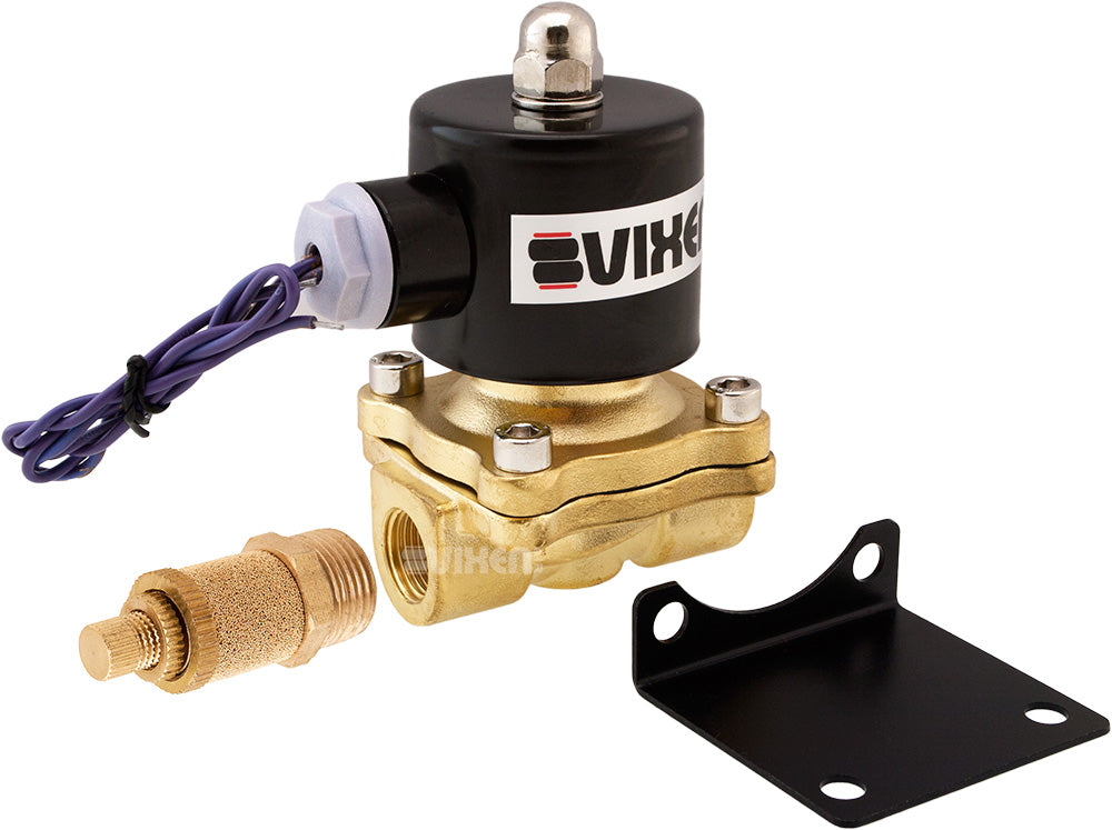 VIXEN AIR VXF2038M 12V 3/8" NPT HIGH FLOW ELECTRIC AIR VALVE WITH ONE 3/8" FLOW/DUMP CONTROL VALVE image 0