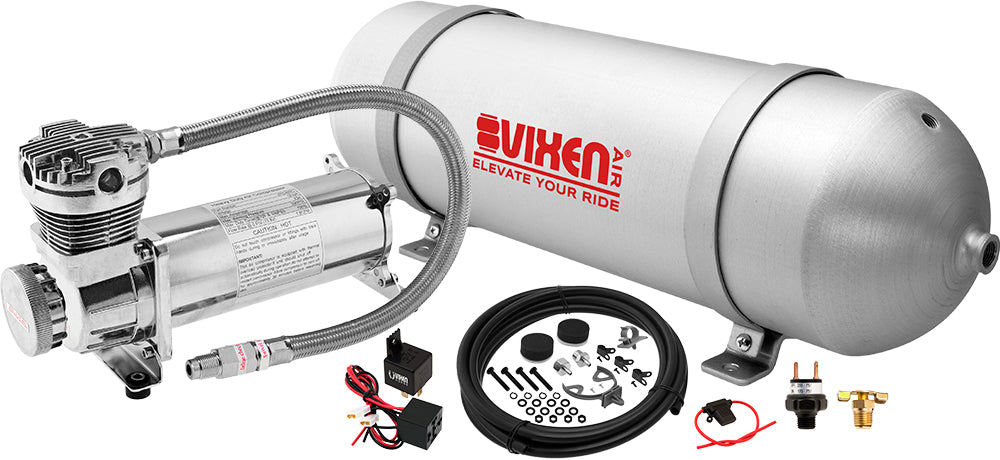 VIXEN AIR VXO4830C 3 GALLON ALUMINUM AIR TANK WITH 200 PSI AIR COMPRESSOR ONBOARD AIR SYSTEM image 0