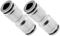VIXEN AIR VXA8214-2 PUSH TO CONNECT (PTC) UNION STRAIGHT PNEUMATIC FITTING FOR 1/4" OD HOSES (2 PACK) image 0