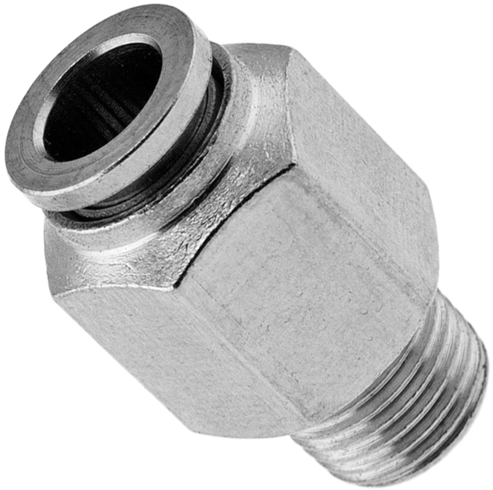 VIXEN AIR VXA7181-4 1/8″ NPT MALE TO PUSH TO CONNECT (PTC) FOR 1/4″ OD HOSE STRAIGHT PNEUMATIC FITTING (4 PACK) image 1