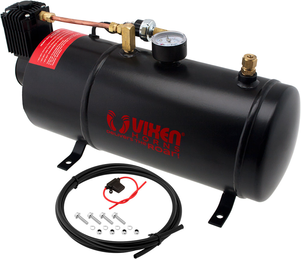 VIXEN HORNS VXO8210 1 GALLON AIR TANK WITH 150 PSI AIR COMPRESSOR (INTEGRATED) ONBOARD AIR SYSTEM image 0