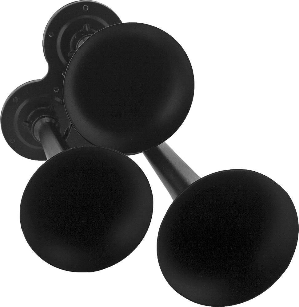 VIXEN HORNS VXO8325/3311B/P TRIPLE TRUMPET TRAIN AIR HORN WITH COVERS BLACK, 2.5 GALLON TANK AND 200 PSI COMPRESSOR image 3