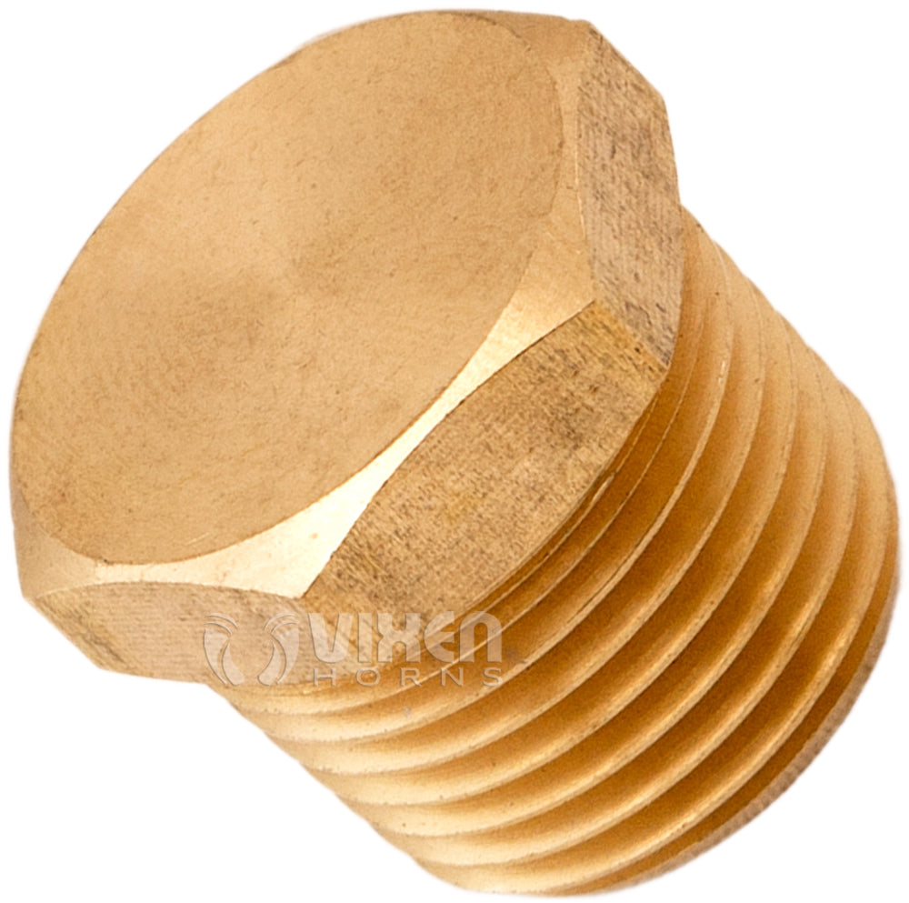 VIXEN HORNS VXA7514 1/4" NPT BRASS HEX HEAD MALE PLUG image 0