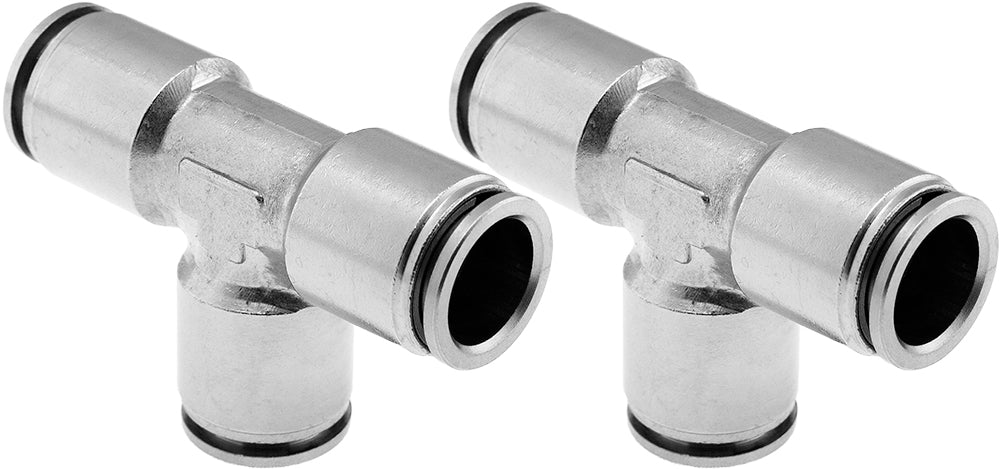 VIXEN AIR VXA8312-2 PUSH TO CONNECT (PTC) UNION TEE PNEUMATIC FITTING FOR 1/2" OD HOSES (2 PACK) image 0