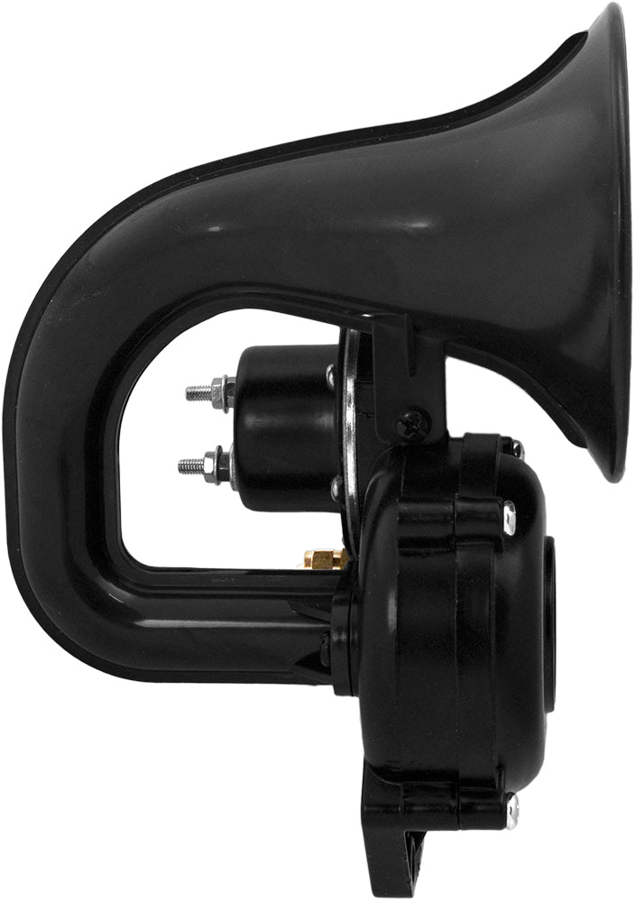 VIXEN HORNS VXO8210/1101 SINGLE TRUMPET SNAIL AIR HORN BLACK WITH 1 GALLON TANK AND 150 PSI COMPRESSOR image 3