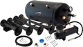 VIXEN HORNS VXO8350B/4124XB QUAD TRUMPET TRAIN AIR HORN BLACK WITH 5 GALLON TANK AND 200 PSI COMPRESSOR image 0