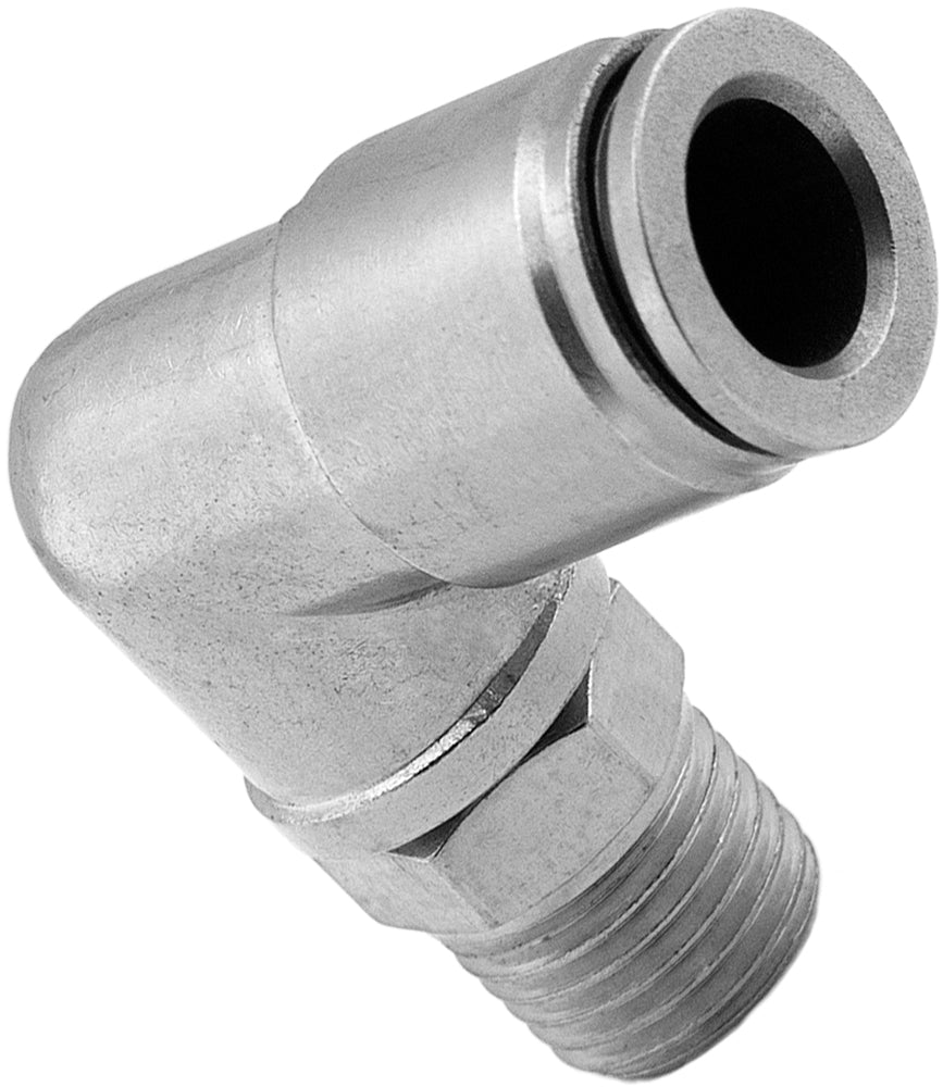 VIXEN AIR VXA2438-2 1/4" NPT MALE TO PUSH TO CONNECT (PTC) FOR 3/8" OD HOSE SWIVEL ELBOW (2 PACK) image 1