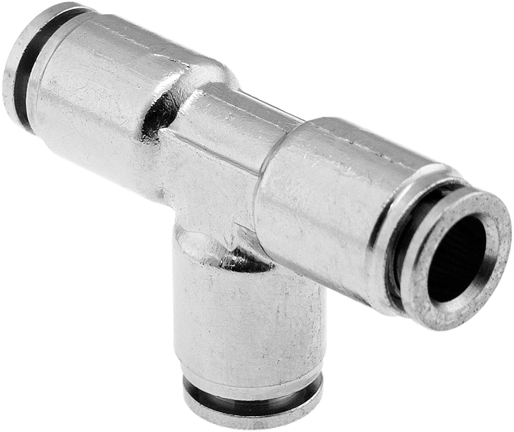 VIXEN AIR VXA8314-2 PUSH TO CONNECT (PTC) UNION TEE PNEUMATIC FITTING FOR 1/4" OD HOSES (2 PACK) image 1