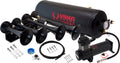VIXEN HORNS VXO8325B/4124B QUAD TRUMPET TRAIN AIR HORN BLACK WITH 2.5 GALLON TANK AND 200 PSI COMPRESSOR image 0