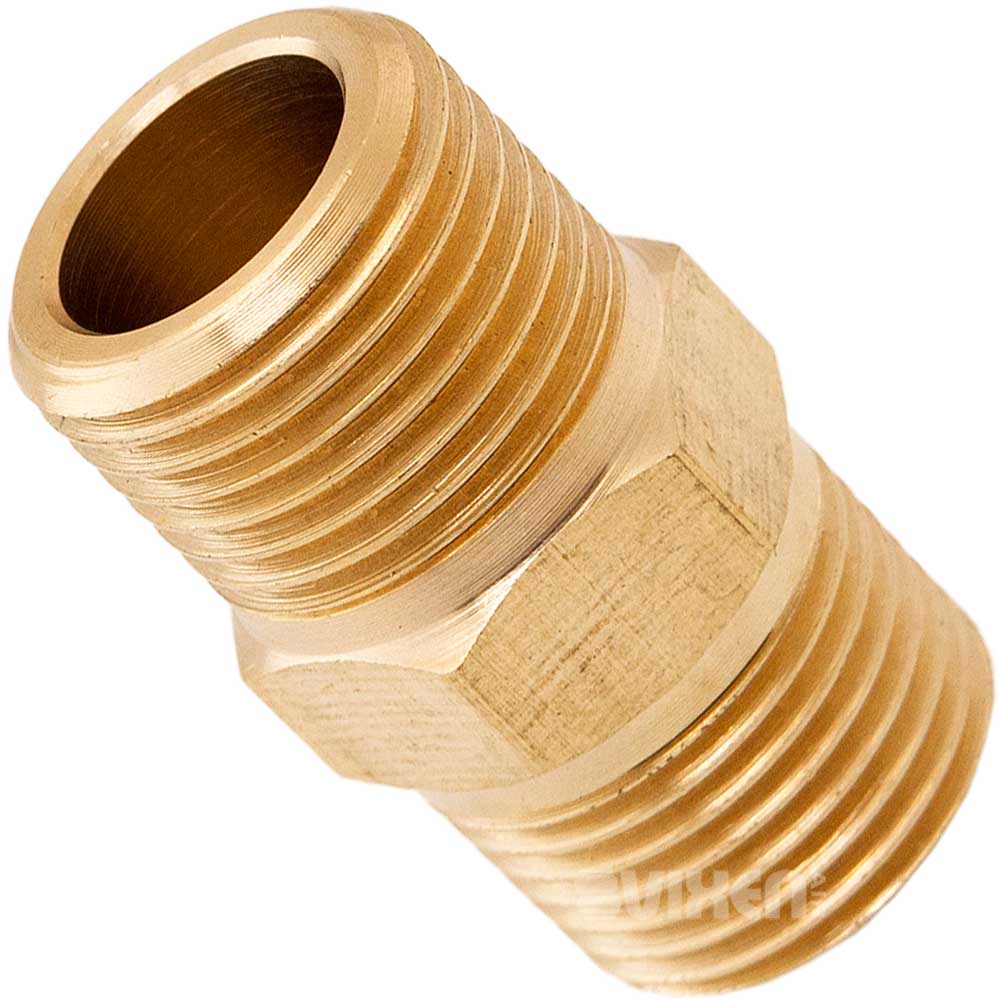 VIXEN AIR VXA3838-8 3/8" NPT MALE TO 3/8" NPT MALE STRAIGHT COUPLING (8 PACK) image 1