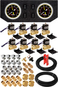 VIXEN AIR VXK1204GB 1/2" NPT AIR RIDE SUSPENSION HIGH FLOW AIR VALVES/SOLENOIDS 210 PSI FOUR CORNERS WITH DUAL BLACK GAUGE, FITTINGS AND HOSES image 0