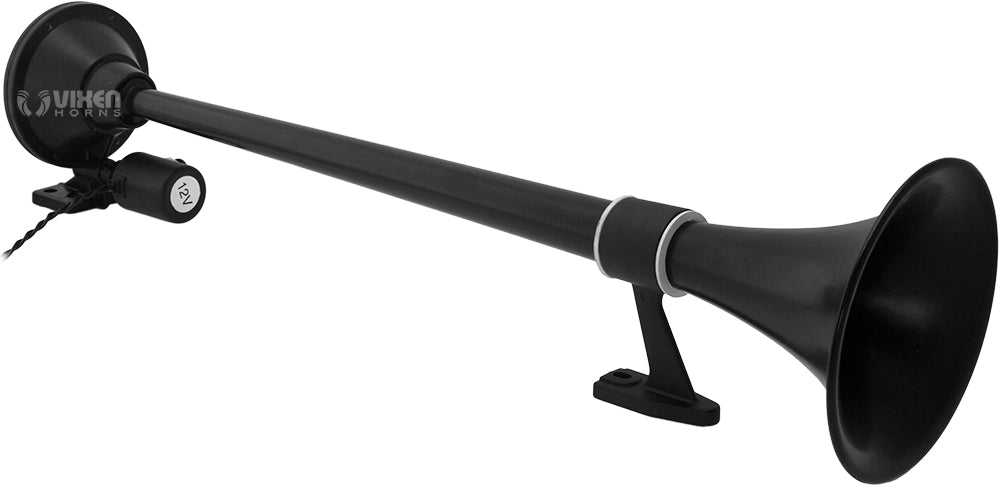 VIXEN HORNS VXO4830AB/1164B SINGLE TRUMPET TRAIN AIR HORN BLACK WITH 3 GALLON ALUMINUM TANK AND 200 PSI COMPRESSOR image 1